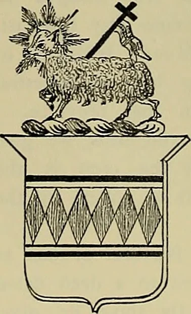 An illustration from America heraldica : a compilation of coats of arms, crests and mottoes of prominent American families settled in this country before 1800, 1889, leaf 175