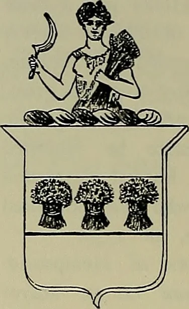 An illustration from America heraldica : a compilation of coats of arms, crests and mottoes of prominent American families settled in this country before 1800, 1889, leaf 179