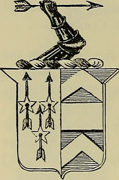 An illustration from America heraldica : a compilation of coats of arms, crests and mottoes of prominent American families settled in this country before 1800, 1889, leaf 193
