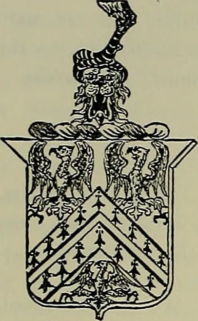 An illustration from America heraldica : a compilation of coats of arms, crests and mottoes of prominent American families settled in this country before 1800, 1889, leaf 195