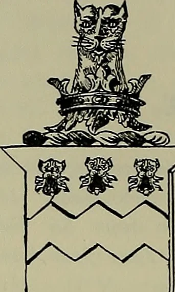 An illustration from America heraldica : a compilation of coats of arms, crests and mottoes of prominent American families settled in this country before 1800, 1889, leaf 195