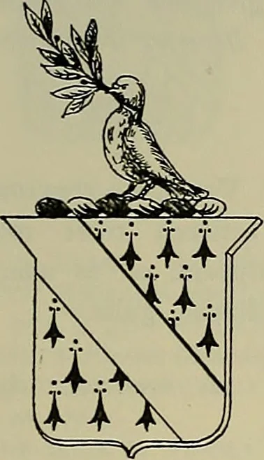 An illustration from America heraldica : a compilation of coats of arms, crests and mottoes of prominent American families settled in this country before 1800, 1889, leaf 197