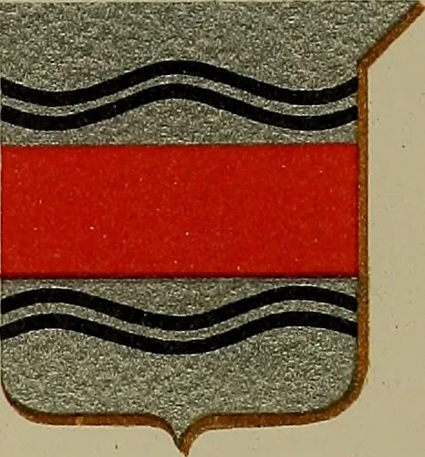 An illustration from America heraldica : a compilation of coats of arms, crests and mottoes of prominent American families settled in this country before 1800, 1889, leaf 198