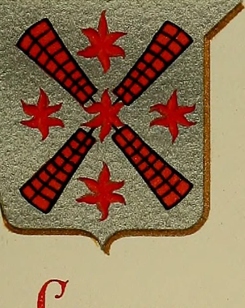 An illustration from America heraldica : a compilation of coats of arms, crests and mottoes of prominent American families settled in this country before 1800, 1889, leaf 198