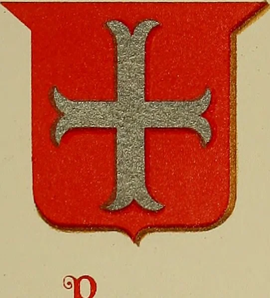 An illustration from America heraldica : a compilation of coats of arms, crests and mottoes of prominent American families settled in this country before 1800, 1889, leaf 198