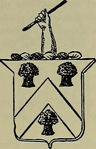 An illustration from America heraldica : a compilation of coats of arms, crests and mottoes of prominent American families settled in this country before 1800, 1889, leaf 206