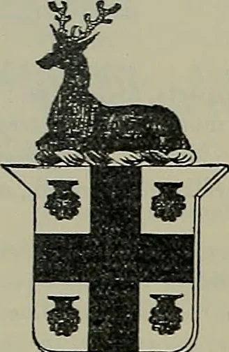 An illustration from America heraldica : a compilation of coats of arms, crests and mottoes of prominent American families settled in this country before 1800, 1889, leaf 209