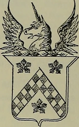 An illustration from America heraldica : a compilation of coats of arms, crests and mottoes of prominent American families settled in this country before 1800, 1889, leaf 209