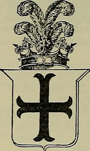 An illustration from America heraldica : a compilation of coats of arms, crests and mottoes of prominent American families settled in this country before 1800, 1889, leaf 209