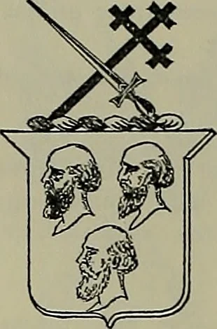 An illustration from America heraldica : a compilation of coats of arms, crests and mottoes of prominent American families settled in this country before 1800, 1889, leaf 211