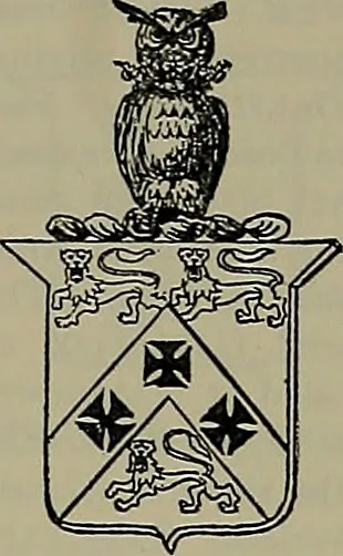 An illustration from America heraldica : a compilation of coats of arms, crests and mottoes of prominent American families settled in this country before 1800, 1889, leaf 212