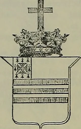 An illustration from America heraldica : a compilation of coats of arms, crests and mottoes of prominent American families settled in this country before 1800, 1889, leaf 213