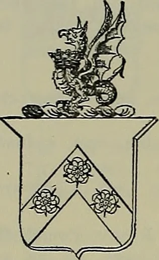 An illustration from America heraldica : a compilation of coats of arms, crests and mottoes of prominent American families settled in this country before 1800, 1889, leaf 215