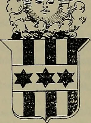 An illustration from America heraldica : a compilation of coats of arms, crests and mottoes of prominent American families settled in this country before 1800, 1889, leaf 216