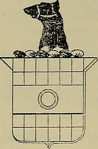 An illustration from America heraldica : a compilation of coats of arms, crests and mottoes of prominent American families settled in this country before 1800, 1889, leaf 216