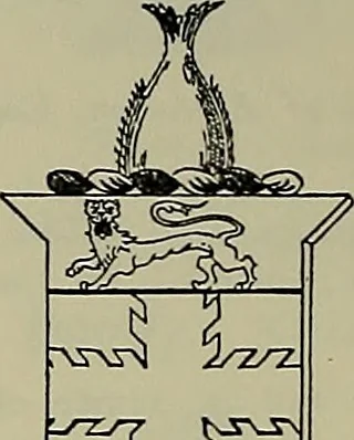 An illustration from America heraldica : a compilation of coats of arms, crests and mottoes of prominent American families settled in this country before 1800, 1889, leaf 217