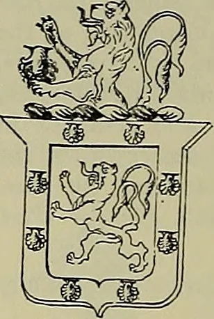 An illustration from America heraldica : a compilation of coats of arms, crests and mottoes of prominent American families settled in this country before 1800, 1889, leaf 221