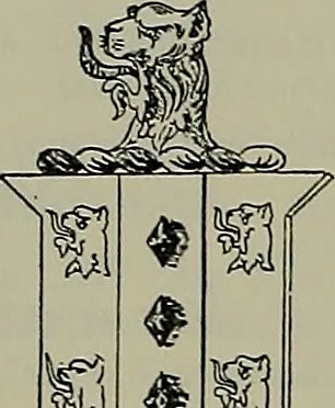 An illustration from America heraldica : a compilation of coats of arms, crests and mottoes of prominent American families settled in this country before 1800, 1889, leaf 223