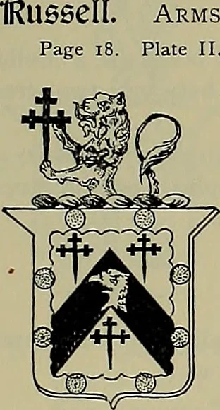 An illustration from America heraldica : a compilation of coats of arms, crests and mottoes of prominent American families settled in this country before 1800, 1889, leaf 224