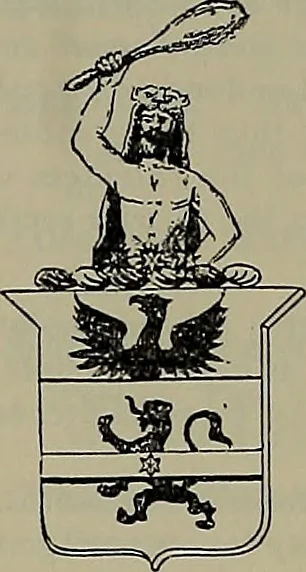 An illustration from America heraldica : a compilation of coats of arms, crests and mottoes of prominent American families settled in this country before 1800, 1889, leaf 224