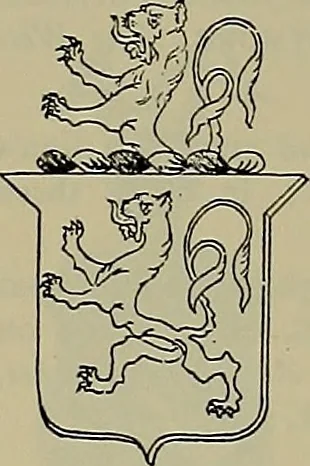 An illustration from America heraldica : a compilation of coats of arms, crests and mottoes of prominent American families settled in this country before 1800, 1889, leaf 228