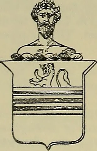 An illustration from America heraldica : a compilation of coats of arms, crests and mottoes of prominent American families settled in this country before 1800, 1889, leaf 229