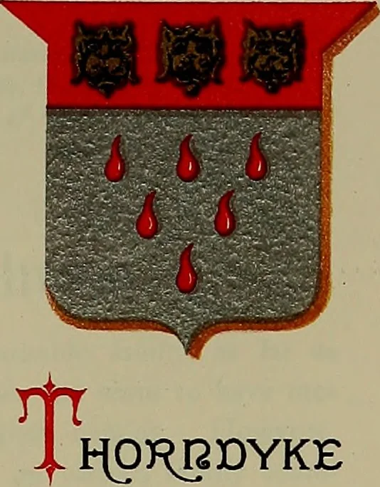 An illustration from America heraldica : a compilation of coats of arms, crests and mottoes of prominent American families settled in this country before 1800, 1889, leaf 34