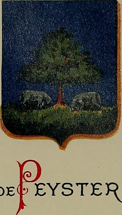 An illustration from America heraldica : a compilation of coats of arms, crests and mottoes of prominent American families settled in this country before 1800, 1889, leaf 42