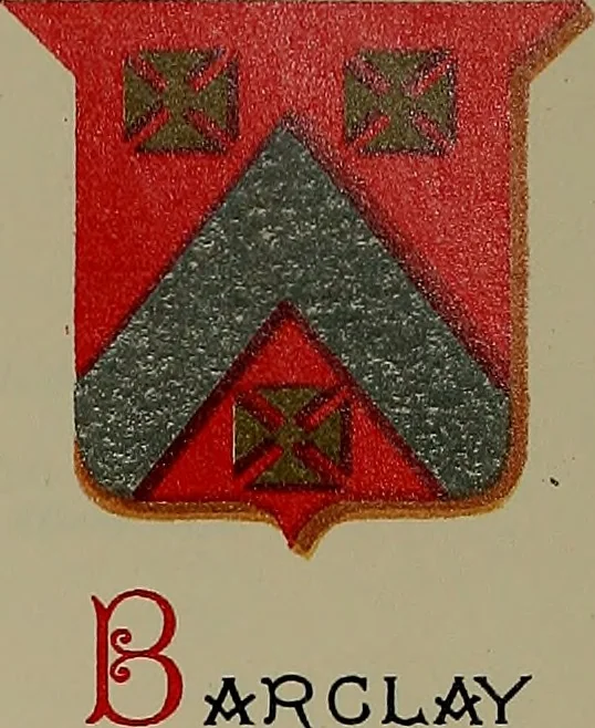 An illustration from America heraldica : a compilation of coats of arms, crests and mottoes of prominent American families settled in this country before 1800, 1889, leaf 42