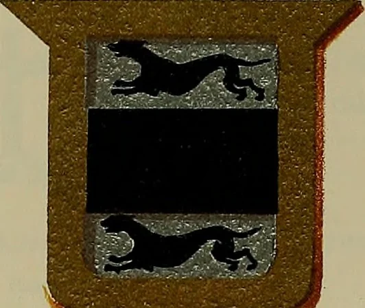 An illustration from America heraldica : a compilation of coats of arms, crests and mottoes of prominent American families settled in this country before 1800, 1889, leaf 42