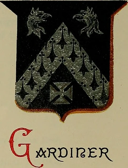 An illustration from America heraldica : a compilation of coats of arms, crests and mottoes of prominent American families settled in this country before 1800, 1889, leaf 42