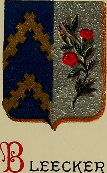 An illustration from America heraldica : a compilation of coats of arms, crests and mottoes of prominent American families settled in this country before 1800, 1889, leaf 42