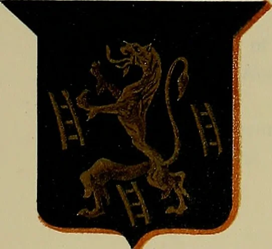 An illustration from America heraldica : a compilation of coats of arms, crests and mottoes of prominent American families settled in this country before 1800, 1889, leaf 48