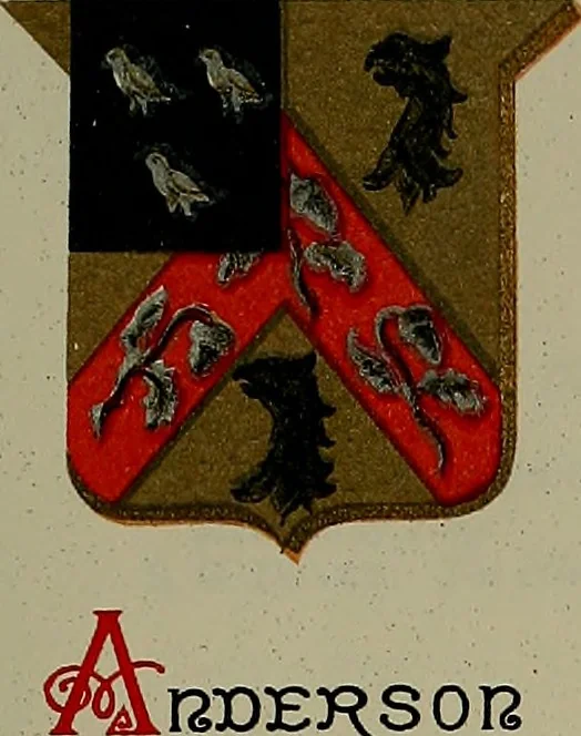 An illustration from America heraldica : a compilation of coats of arms, crests and mottoes of prominent American families settled in this country before 1800, 1889, leaf 56