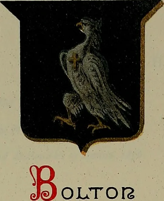 An illustration from America heraldica : a compilation of coats of arms, crests and mottoes of prominent American families settled in this country before 1800, 1889, leaf 56