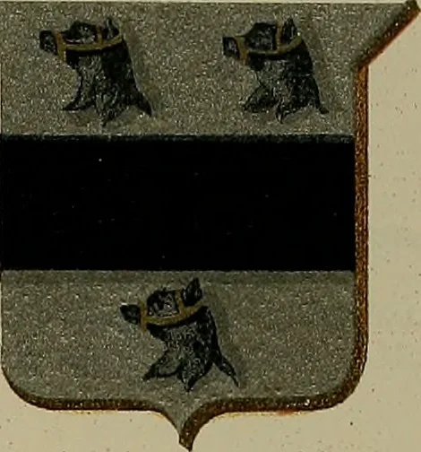 An illustration from America heraldica : a compilation of coats of arms, crests and mottoes of prominent American families settled in this country before 1800, 1889, leaf 56