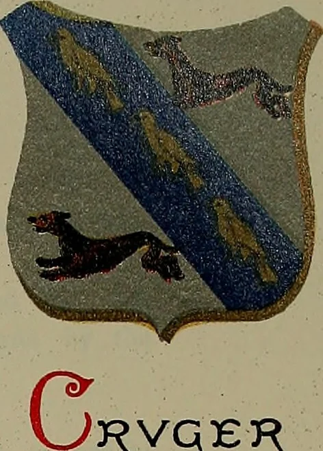 An illustration from America heraldica : a compilation of coats of arms, crests and mottoes of prominent American families settled in this country before 1800, 1889, leaf 56