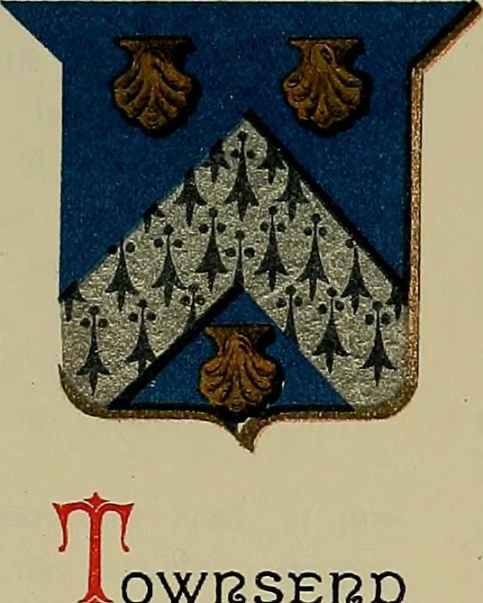 An illustration from America heraldica : a compilation of coats of arms, crests and mottoes of prominent American families settled in this country before 1800, 1889, leaf 64