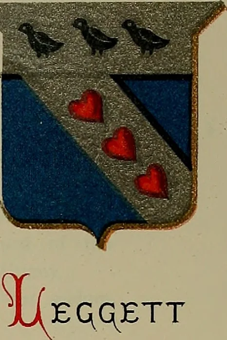 An illustration from America heraldica : a compilation of coats of arms, crests and mottoes of prominent American families settled in this country before 1800, 1889, leaf 72