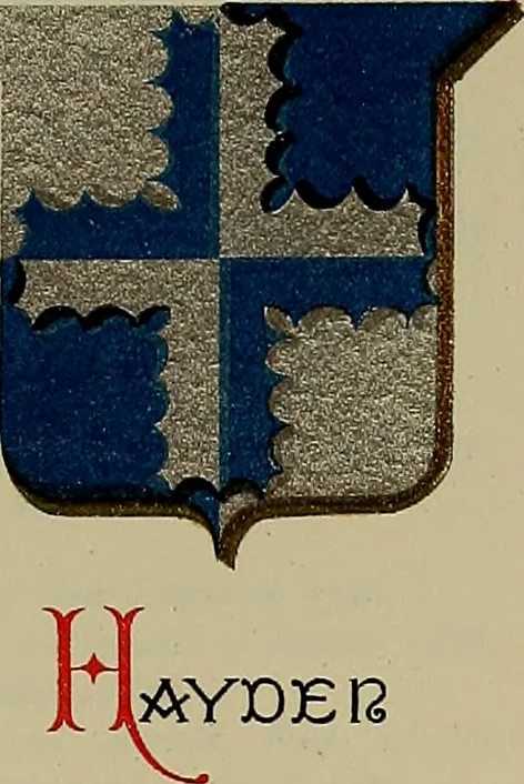 An illustration from America heraldica : a compilation of coats of arms, crests and mottoes of prominent American families settled in this country before 1800, 1889, leaf 82