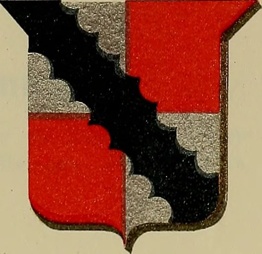 An illustration from America heraldica : a compilation of coats of arms, crests and mottoes of prominent American families settled in this country before 1800, 1889, leaf 82