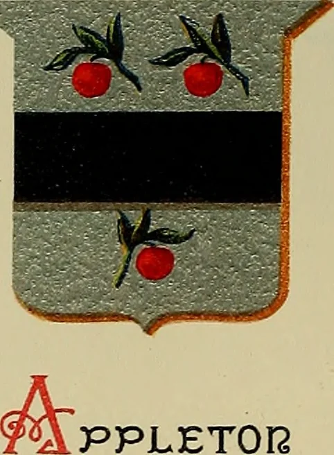 An illustration from America heraldica : a compilation of coats of arms, crests and mottoes of prominent American families settled in this country before 1800, 1889, leaf 9