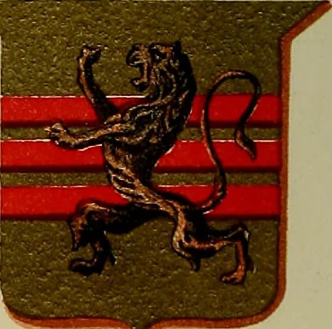 An illustration from America heraldica : a compilation of coats of arms, crests and mottoes of prominent American families settled in this country before 1800, 1889, leaf 9