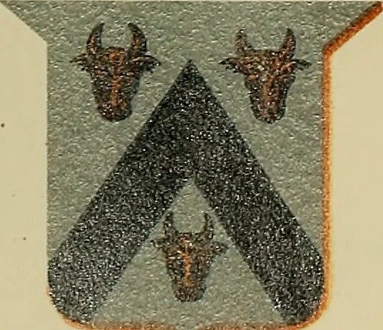 An illustration from America heraldica : a compilation of coats of arms, crests and mottoes of prominent American families settled in this country before 1800, 1889, leaf 9
