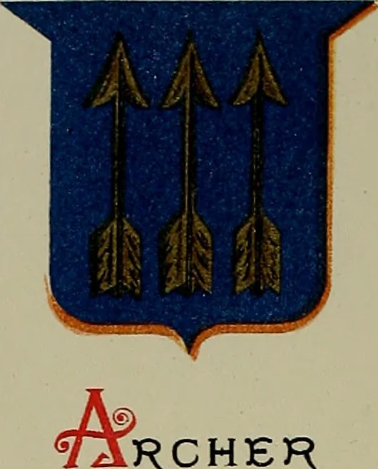 An illustration from America heraldica : a compilation of coats of arms, crests and mottoes of prominent American families settled in this country before 1800, 1889, leaf 9