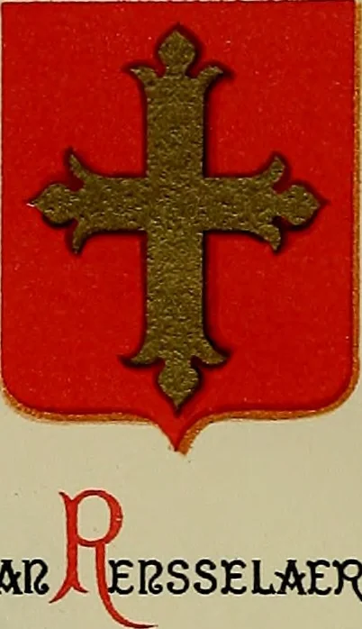 An illustration from America heraldica : a compilation of coats of arms, crests and mottoes of prominent American families settled in this country before 1800, 1889, leaf 9