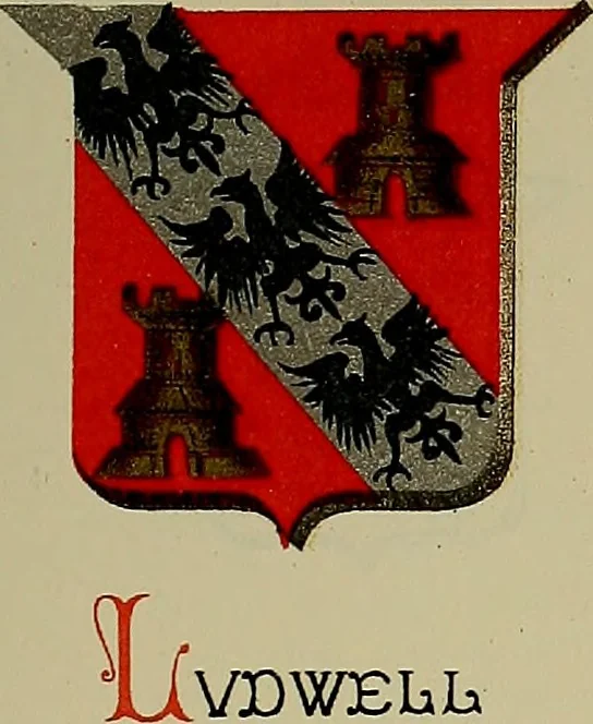 An illustration from America heraldica : a compilation of coats of arms, crests and mottoes of prominent American families settled in this country before 1800, 1889, leaf 90