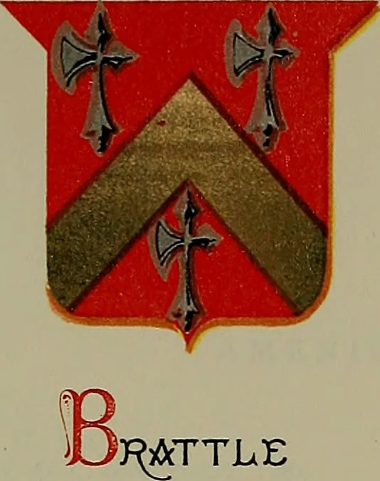 An illustration from America heraldica : a compilation of coats of arms, crests and mottoes of prominent American families settled in this country before 1800, 1887, leaf 100