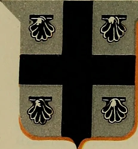 An illustration from America heraldica : a compilation of coats of arms, crests and mottoes of prominent American families settled in this country before 1800, 1887, leaf 100