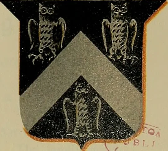 An illustration from America heraldica : a compilation of coats of arms, crests and mottoes of prominent American families settled in this country before 1800, 1887, leaf 100